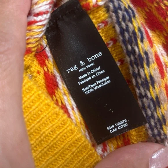 Rag & bone willow fair isle yellow wool sweater cami vest - Picture 4 of 9